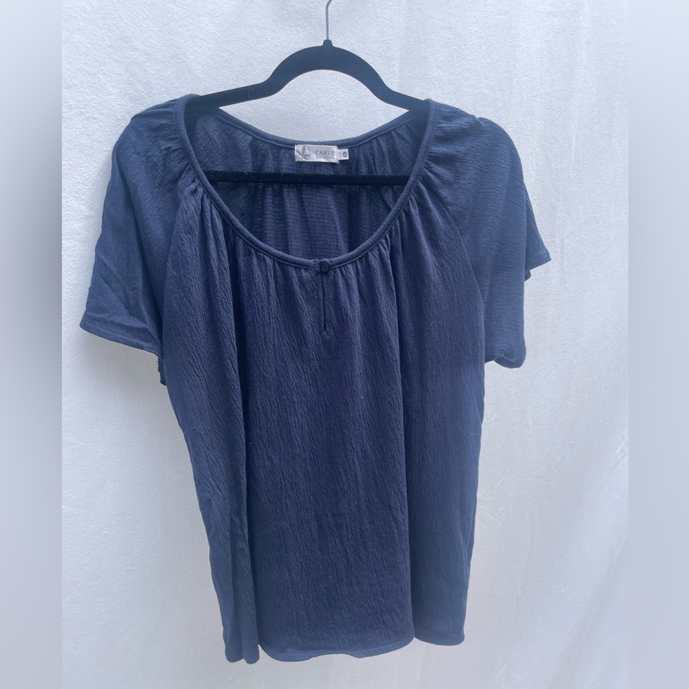 Navy blue Carve top